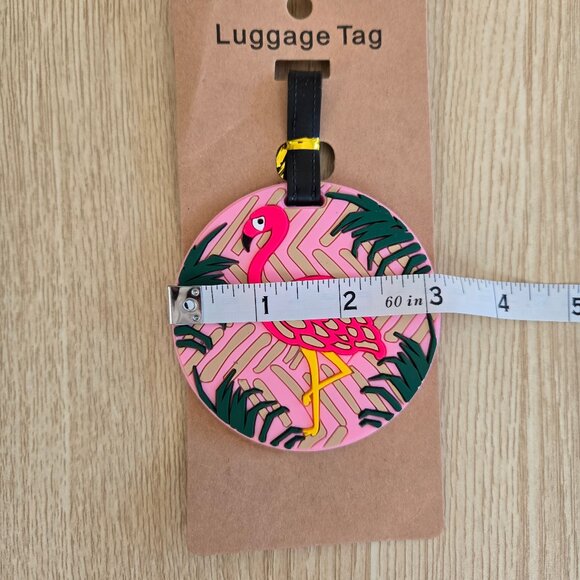 NEW With Tags - Pink Flamingo Silicone Luggage Tag - Name ID Card - Spot Luggage - Picture 7 of 8